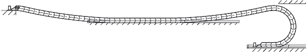 Cable carrier sag supported