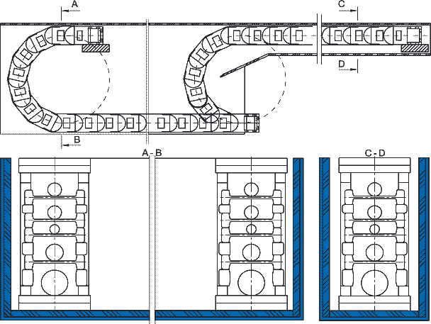 cable carrier guide trough
