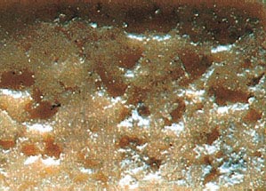 Erosion damage of smooth bearing shaft