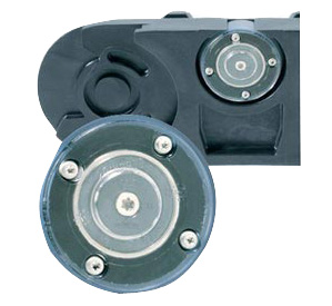 cable carrier with link and roller